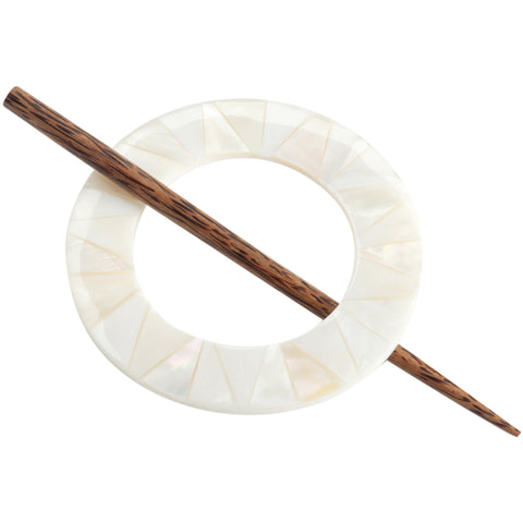 Paradise Mother Of Pearl Round Shawl Pin