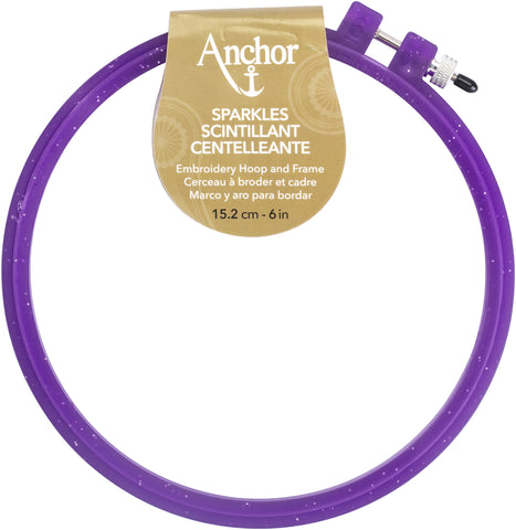 Anchor Sparkle Plastic Embroidery Hoop Assorted Colors