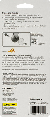 Fiskars Titanium Comfort Rotary Cutter 45mm