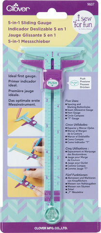 Clover I Sew For Fun 5-In-1 Sliding Gauge By Nancy Zieman