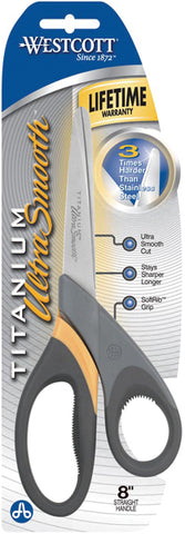 Westcott Ultra Smooth Titanium Straight Scissors 8"