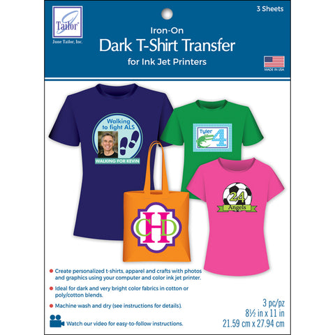 June Tailor Iron-On Ink Jet Transfer Sheets 8.5"X11" 3/Pkg
