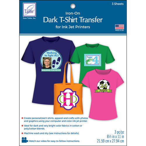 June Tailor Iron-On Ink Jet Transfer Sheets 8.5"X11" 3/Pkg