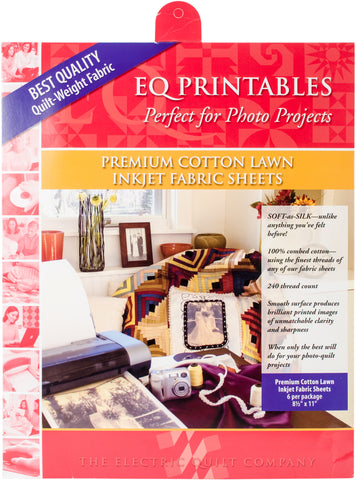 Premium Printable Cotton Lawn Fabric 8.5"X11" 6/Pkg