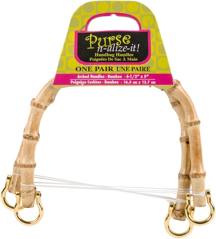 Blumenthal Lansing Bamboo Handbag Handles 6-1/2" Arched 2/Pk