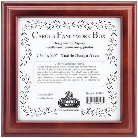 Sudberry House Mahogany Carol's Fancywork Box 9.5"X9.5"X2.75