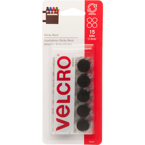 VELCRO(R) Brand Sticky Back Coins .625" 15/Pkg
