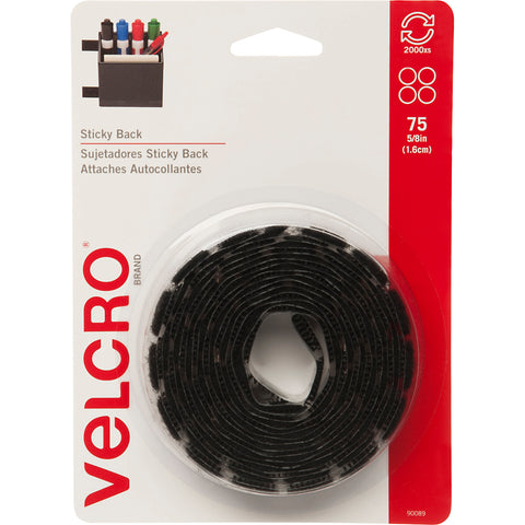 VELCRO(R) Brand Sticky Back Coins .625" 75/Pkg