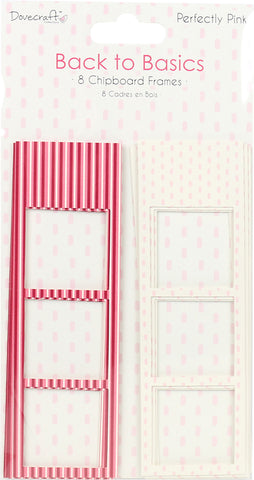 Dovecraft Back To Basics Chipboard Photo Frames 8/Pkg