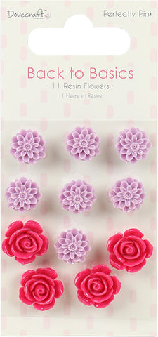 Dovecraft Back To Basics Resin Flowers 11/Pkg