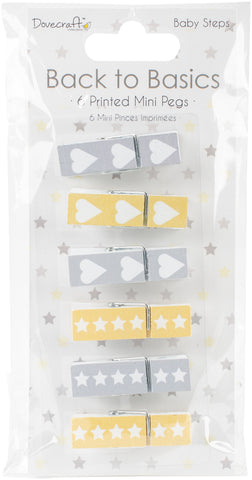 Dovecraft Back To Basics Mini Pegs 6/Pkg
