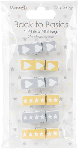 Dovecraft Back To Basics Mini Pegs 6/Pkg
