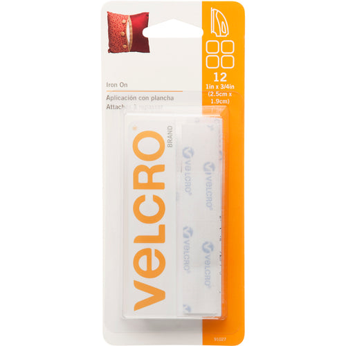 VELCRO(R) Brand Iron-On Rectangles .75"X1" 12/Pkg