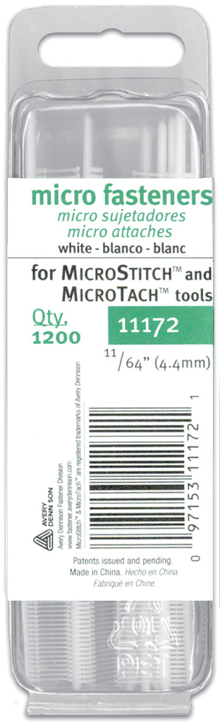 Avery Dennison Corporation 4.4mm Micro Stitch Fastener Refills, White &  Black 1,200/Pkg