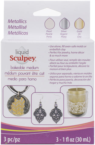 Sculpey Liquid Metallics 3/Pkg