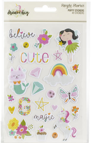 Dream Big Puffy Stickers 4"X6" 2/Pkg