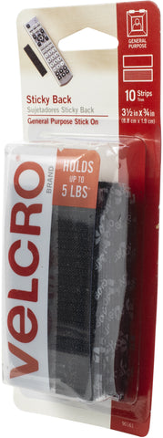 VELCRO(R) Brand Sticky Back Strips 3.5" 10/Pkg