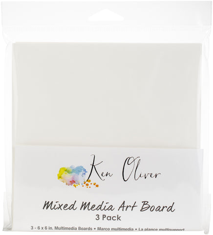 Ken Oliver Mixed Media Art Board 6"X6" 3/Pkg