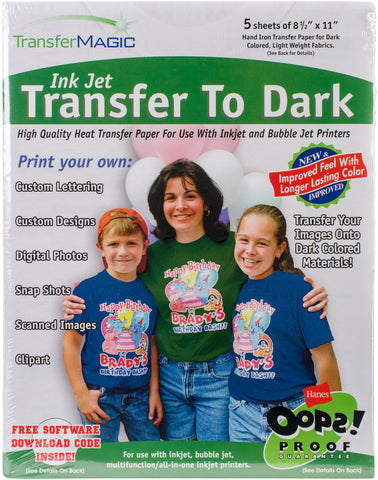 Transfer Magic Ink Jet Transfer Paper 8.5"X11" 5/Pkg