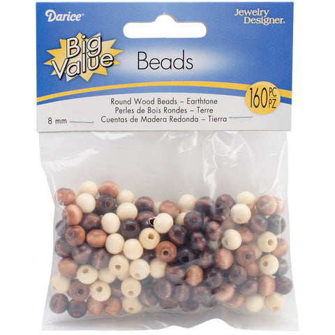 Round Wood Beads 8mm 160/Pkg