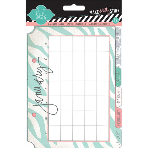 Heidi Swapp Tabbed Calendar Cards 12/Pkg