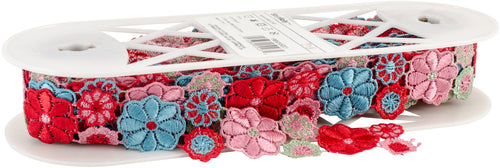 Simplicity Embroidered Floral Mesh 1-3/4"X10yd