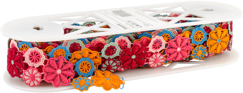 Simplicity Embroidered Floral Mesh 1-5/8"X10yd
