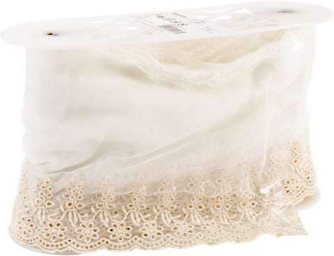 Simplicity Embroidered Mesh Border 6"X14yd
