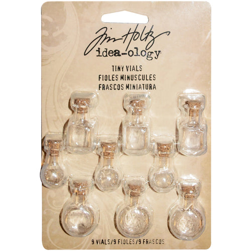 Idea-Ology Tiny Corked Glass Vials 9/Pkg