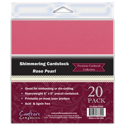 Crafter's Companion Shimmering Cardstock 6"X6" 20/Pkg
