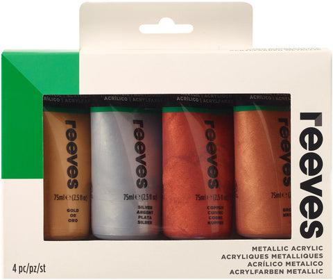 Reeves Acrylic Colour 75ml 4/Pkg