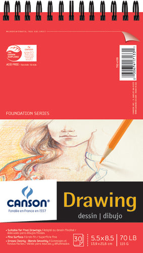 Canson Foundation Series Spiral Drawing Paper Pad 5.5"X8.5"