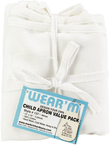 Child Apron Value Pack 12"X19" 3/Pkg