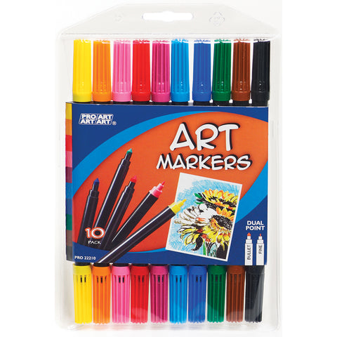 Pro Art Dual Point Art Markers 10/Pkg