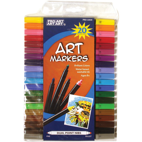 Pro Art Dual Point Art Markers 20/Pkg