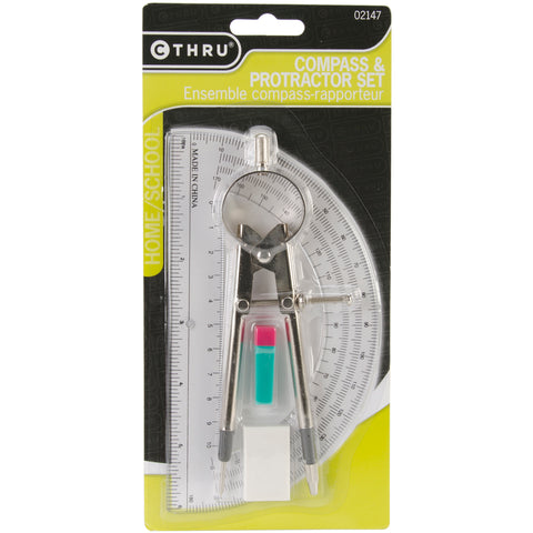 Compass & Protractor Set 6"