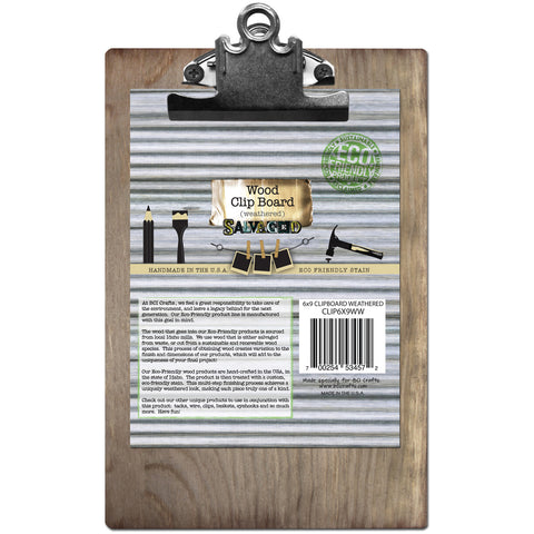 Salvaged Wood Clipboard 6"X9"