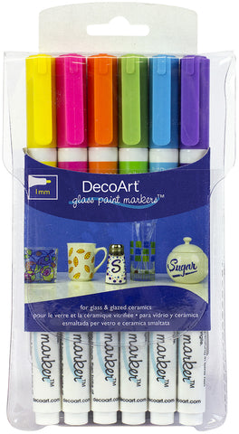 DecoArt Glass Paint Marker Multi-Pack 6pc
