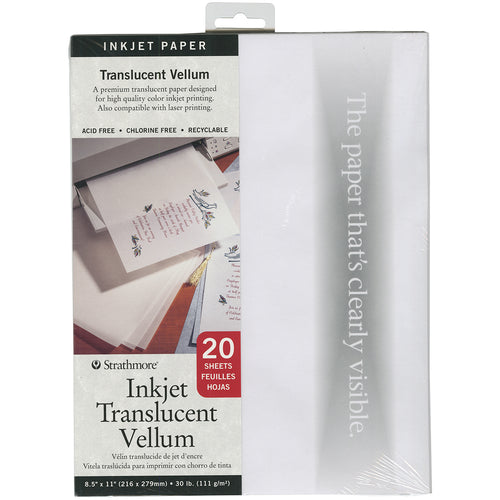 Strathmore Translucent Ink Jet Vellum 8.5"X11" 20/Pkg