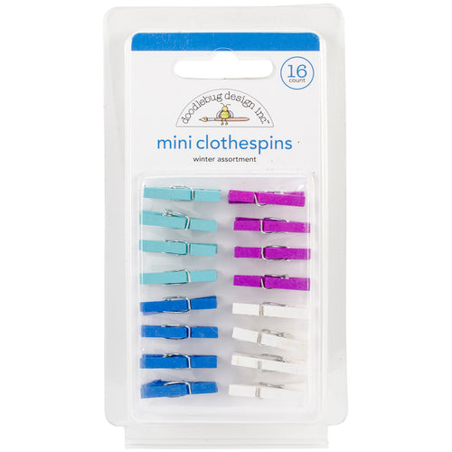 Frosty Friends Mini Clothespins 1"X.125" 16/Pkg