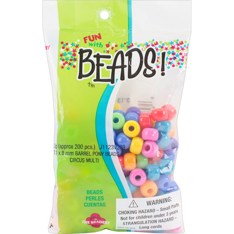 Pony Beads 11mmX8mm 200/Pkg