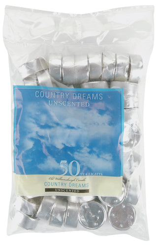 Unscented Wax Tea Lights .625"X1.5" 50/Pkg