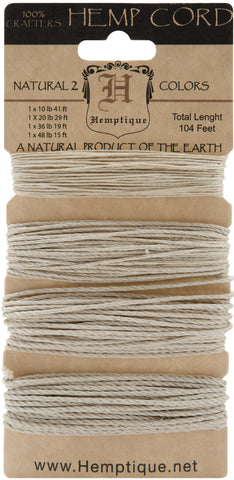 Hemptique Hemp Cord Mixed Sizes 104'