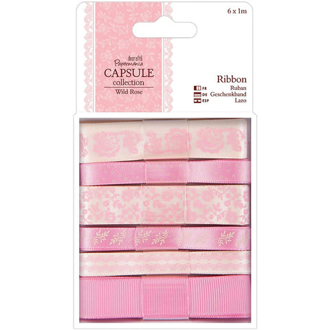 Papermania Wild Rose Ribbon 6/Pkg