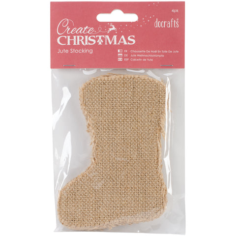 Papermania Create Christmas Jute Stocking 4/Pkg