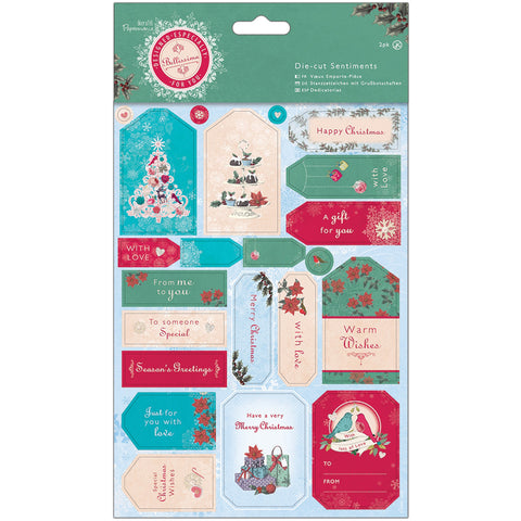 Papermania Bellissima Christmas Die-Cut Sentiment Sheets 2pk