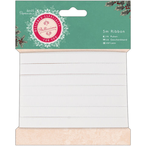 Papermania Bellissima Christmas Grosgrain Ribbon 5m