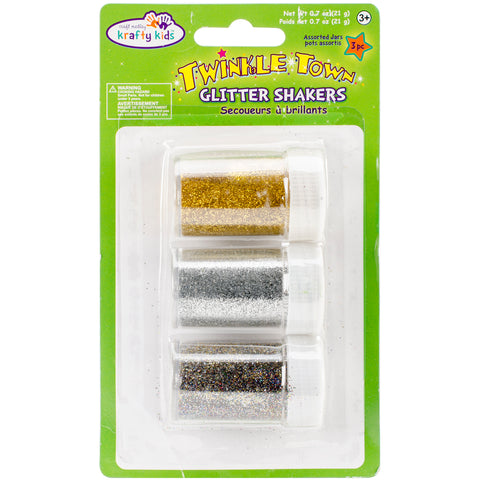 Twinkle Town Glitter Shaker Jars 7g 3/Pkg