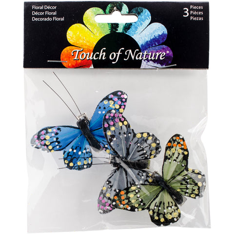 Butterflies W/Clips 2.5&quot; 3/Pkg