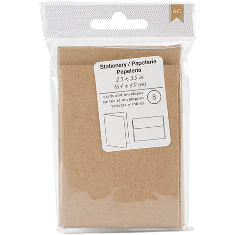 American Crafts Gift Cards W/Envelopes 2.5"X3.5" 8/Pkg